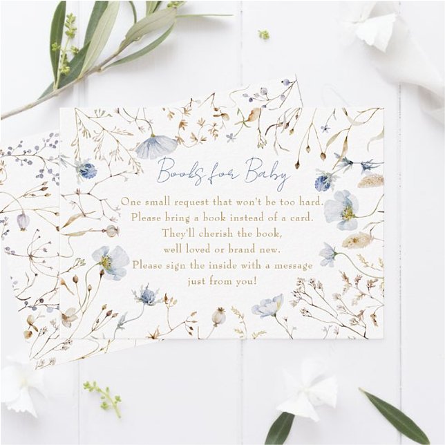 Carte D'accompagnement Bienvenue Petits Livres Fleurs sauvages Pour Boîti (Créateur téléchargé)