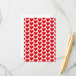 Carte D'accompagnement Big Red Hearts motif blanc Saint Valentin