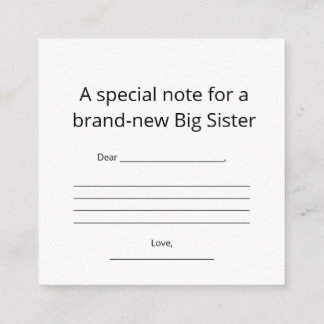 Carte D'accompagnement Big Sister Abstract Heart Enclosure Card 