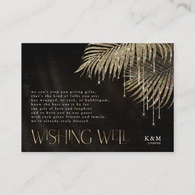 Carte D'accompagnement Bijoux Palm Leaf Wishing Well V3 Gold ID830 (Devant)