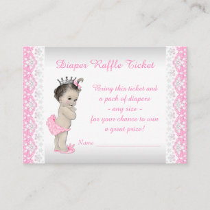 Carte D'accompagnement Billet adorable Pink Princess Diaper