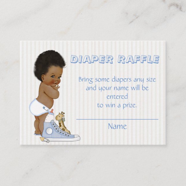 Carte D'accompagnement Billet American Baby Boy Raffle Bébé Africain (Devant)