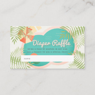 Carte D'accompagnement Billet Baby shower Beige Diaper Raffle