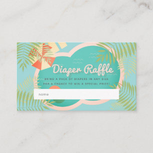 Carte D'accompagnement Billet Baby shower Blue Diaper Raffle