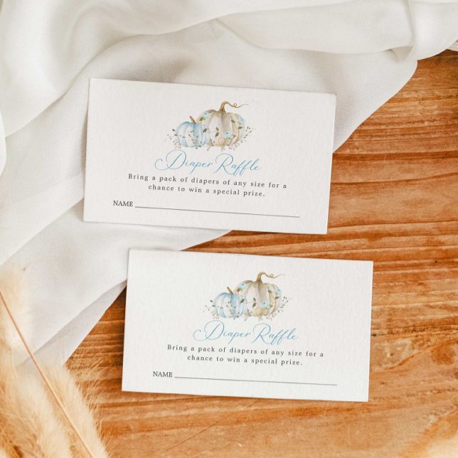 Carte D'accompagnement Billet Baby shower  citrouille (Boy Pumpkin Diaper Raffle Ticket)