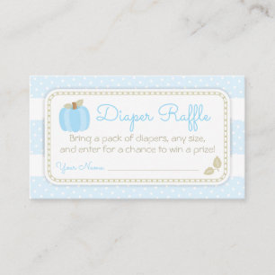 Carte D'accompagnement Billet Baby shower Citrouille bleu Refroidisseur