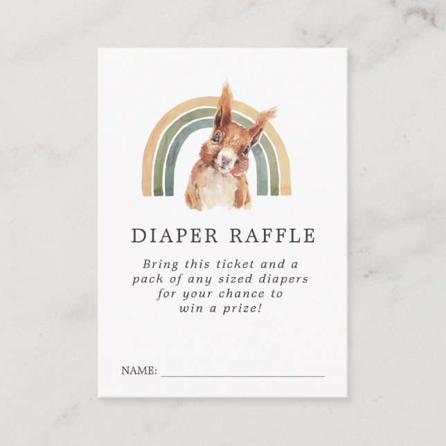 Carte D'accompagnement Billet Baby shower de calamars pour animaux forest (Devant)