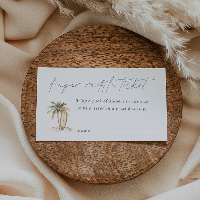 Carte D'accompagnement Billet Baby shower  de couches de Surf côtier (Créateur téléchargé)