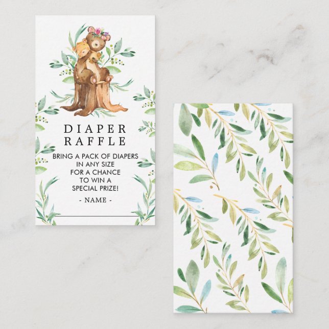 Carte D'accompagnement Billet Baby shower de couches pour bébé et maman (Devant / Derrière)