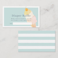 Billet Baby shower de crème glacée bleue
