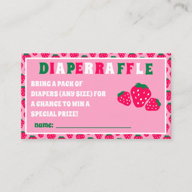 Carte D'accompagnement Billet Baby shower de fraise de fraise (Devant)