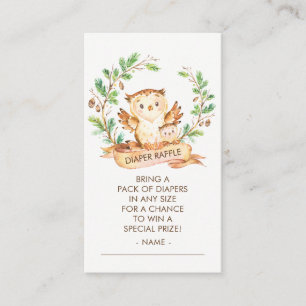 Carte D'accompagnement Billet Baby shower de la chouette de bois
