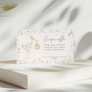 Carte D'accompagnement Billet Baby shower de la verdure de cigogne