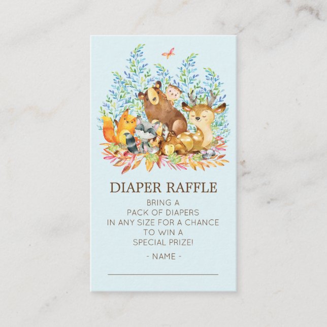 Carte D'accompagnement Billet Baby shower de lessive pour animaux de bois (Devant)