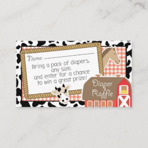 Carte D'accompagnement Billet Baby shower de lessive pour animaux de ferm