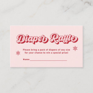 Carte D'accompagnement Billet Baby shower de Noël rose roulette
