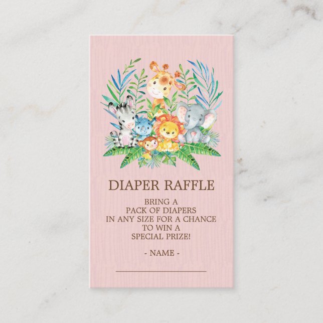 Carte D'accompagnement Billet Baby shower Déchets Safari Jungle (Devant)