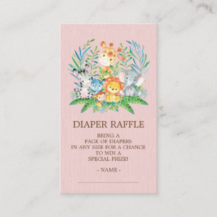 Carte D'accompagnement Billet Baby shower Déchets Safari Jungle
