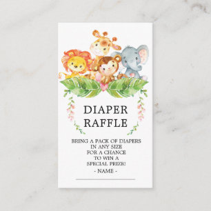 Carte D'accompagnement Billet Baby shower Déchets Safari Jungle