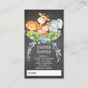 Carte D'accompagnement Billet Baby shower Déchets Safari Jungle