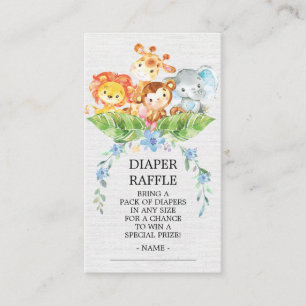 Carte D'accompagnement Billet Baby shower Déchets Safari Jungle