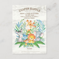 Billet Baby shower Déchets Safari Jungle