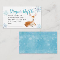 Billet Baby shower d'hiver Deer Blue Diaper Raffle