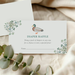 Carte D'accompagnement Billet Baby shower Duck Greenery