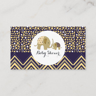 Carte D'accompagnement Billet Baby shower éléphant et Chevron de Bohême
