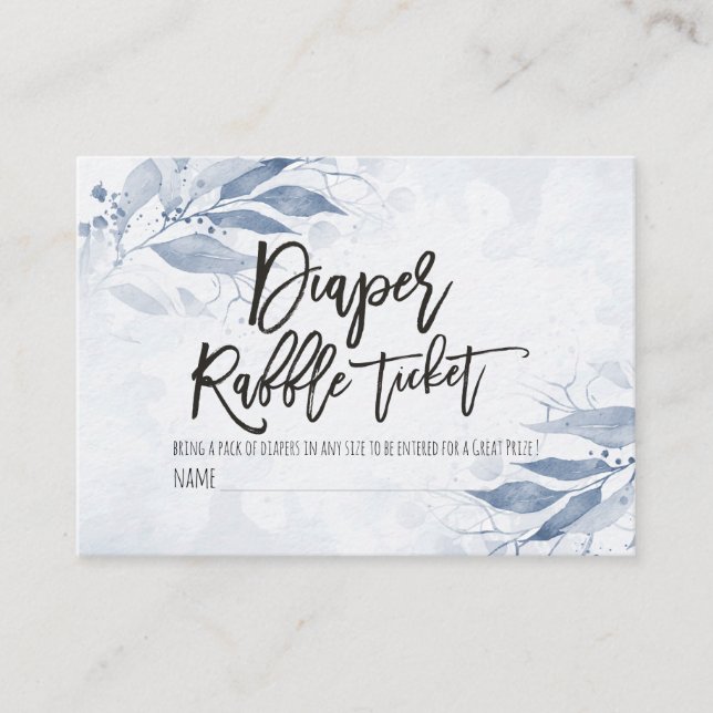 Carte D'accompagnement Billet Baby shower Feuille  d'aquarelle (Devant)