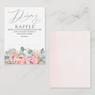 Carte D'accompagnement Billet Baby shower floral rose caramel