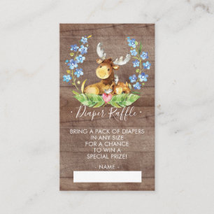 Carte D'accompagnement Billet Baby shower Moose Woodland
