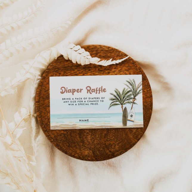 Carte D'accompagnement Billet Baby shower Plage Planche à voile (Créateur téléchargé)