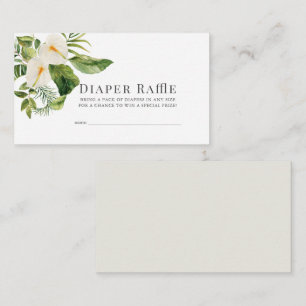 Carte D'accompagnement Billet blanc Anthurium Floral Diaper