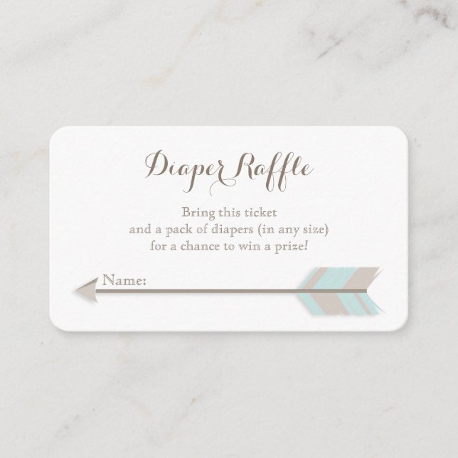 Carte D'accompagnement Billet Boho Baby shower Blue & Grey Diaper (Devant)