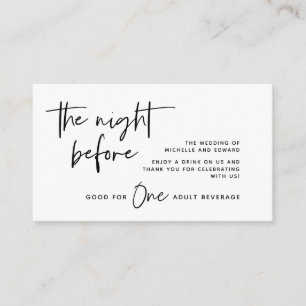 Carte D'accompagnement Billet boisson, Boissons pour adultes, Noir et Bla