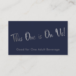 Carte D'accompagnement Billet boisson Décontracté Silver & Navy Insertion