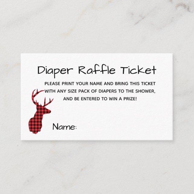 Carte D'accompagnement Billet Buffalo Plaid Woodland Diaper (Devant)
