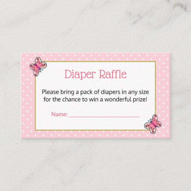 Carte D'accompagnement Billet chaton papillon rose papillon points de cou (Devant)
