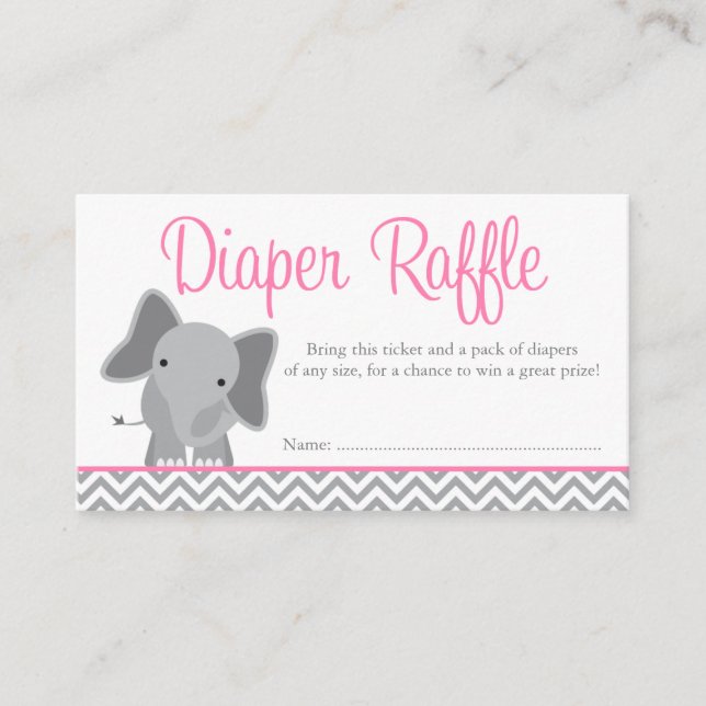 Carte D'accompagnement Billet chère Elephant couette rose pâle (Devant)