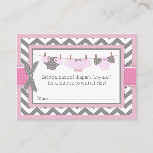 Carte D'accompagnement Billet Chevron Chouette Rose Chouette (Devant)