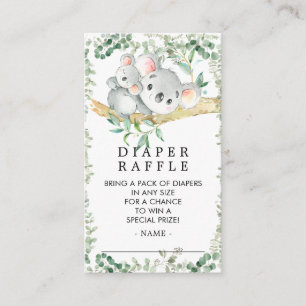 Carte D'accompagnement Billet Cute Koala Bear Baby shower Déchets Raffle