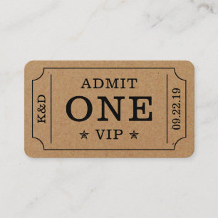 Carte D'accompagnement Billet d'admission à une fête moderne - Kraft rust