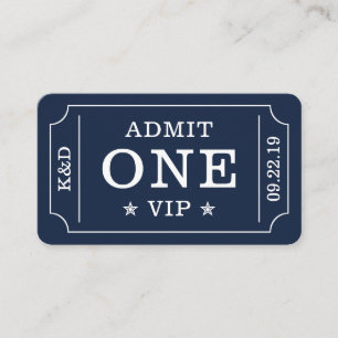 Carte D'accompagnement Billet d'Admission à une Soirée Moderne - Bleu Mar