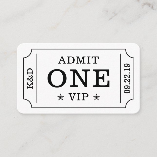 Carte D'accompagnement Billet d'admission à une soirée moderne - Noir et  (Devant)