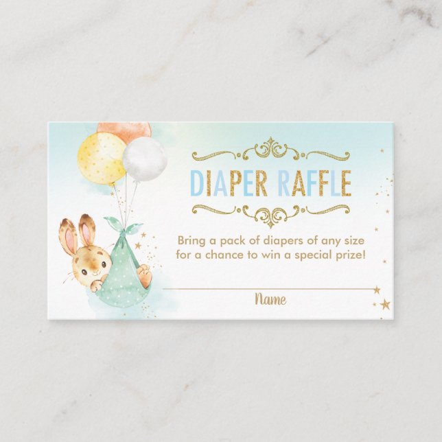 Carte D'accompagnement Billet de Baby shower de ballons de lapin (Devant)