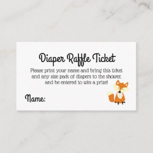 Carte D'accompagnement Billet de Baby shower de couches de bois Fox