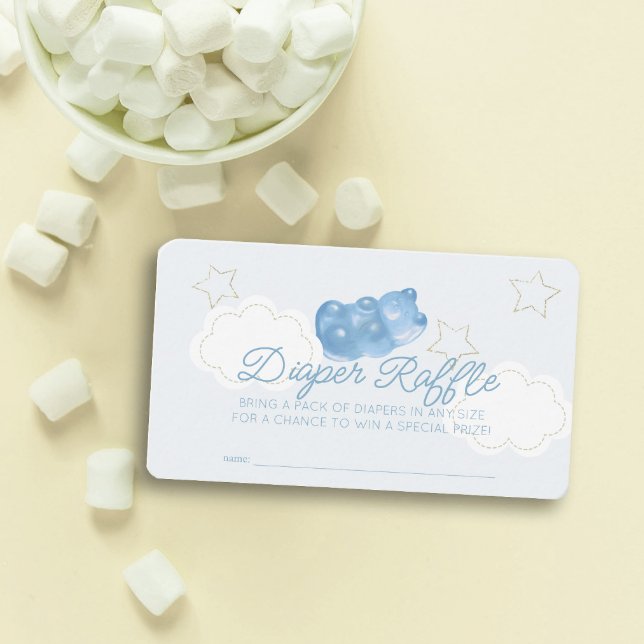 Carte D'accompagnement Billet de Baby shower de couches de  de gomme bleu (Créateur téléchargé)