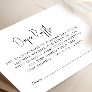 Carte D'accompagnement Billet de Baby shower de rabat minimaliste du jeu