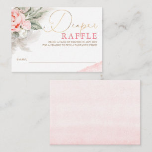 Carte D'accompagnement Billet de Baby shower floral rose doux au caramel